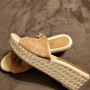 Patricia Green size 40 slide wedges, rope wrapped